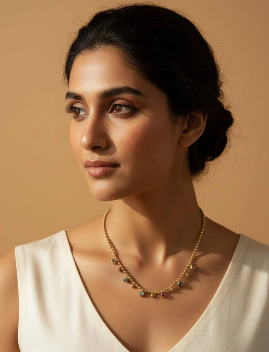 Multi Color Stone Beads Necklace