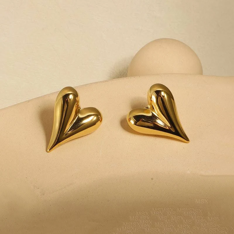 Pointed Heart Earrings